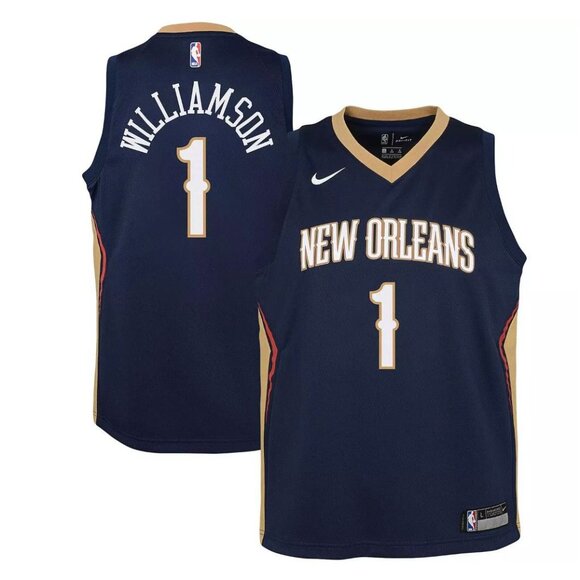 Men's Nike Zion Williamson Navy New Orleans Pelicans Jersey - Icon Edition Sz. L - Picture 1 of 4